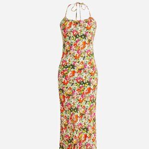 NWT J.Crew Halter-neck dress in Painterly Floral (Size 4)